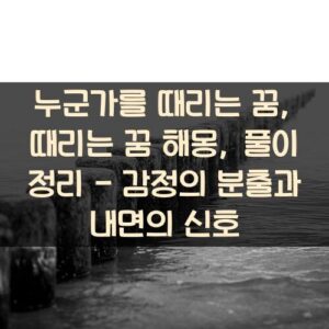 누군가를 때리는 꿈, 때리는 꿈 해몽, 풀이 정리 - 감정의 분출과 내면의 신호