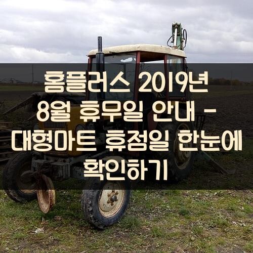 홈플러스 2019년 8월 휴무일 안내 - 대형마트 휴점일 한눈에 확인하기
