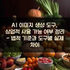 AI 이미지 생성 도구, 상업적 사용 가능 여부 정리 - 법적 기준과 도구별 실제 차이 AI 이미지 생성 도구, 상업적 사용 가능 여부 정리 - 법적 기준과 도구별 실제 차이