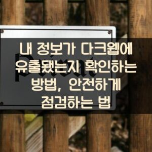 내 정보가 다크웹에 유출됐는지 확인하는 방법, 안전하게 점검하는 법 내 정보가 다크웹에 유출됐는지 확인하는 방법, 안전하게 점검하는 법