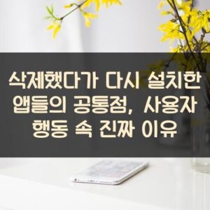 삭제했다가 다시 설치한 앱들의 공통점, 사용자 행동 속 진짜 이유 삭제했다가 다시 설치한 앱들의 공통점, 사용자 행동 속 진짜 이유