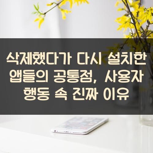 삭제했다가 다시 설치한 앱들의 공통점, 사용자 행동 속 진짜 이유